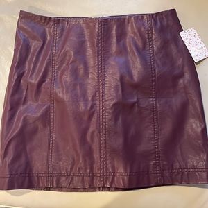 free people faux leather mini skirt.